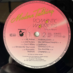 Винтажная виниловая пластинка LP Modern Talking Romantic Warriors, The 5th Album (Германия 1987)