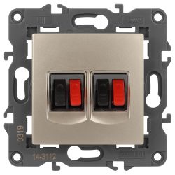 14-3112-04 ЭРА Розетка аудио двойная, IP20, Эра Elegance, шампань