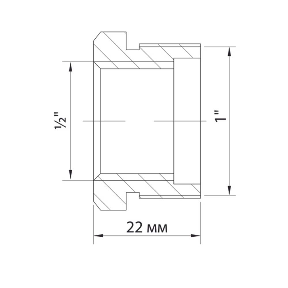 Футорка 1'' - 1/2'' нар/вн VRT® никель