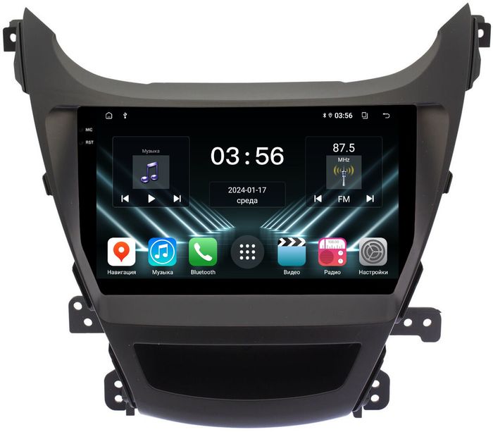 Магнитола для Hyundai Elantra 5 MD 2013-2015 (рестайлинг) - FarCar S280 монитор 9.5" IPS на Android 13, CarPlay