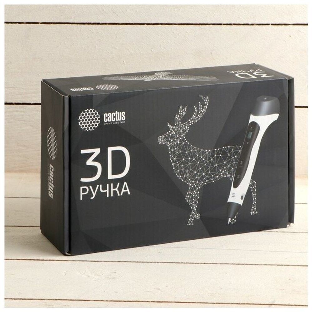 Ручка 3D Cactus CS-3D-PEN-C-WT PLA ABS LCD белый