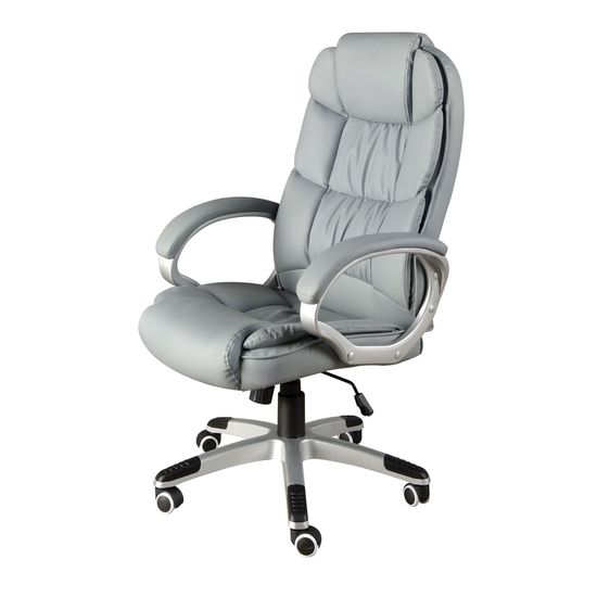 Вращающееся офисное кресло 4154 из серой экокожи Испания