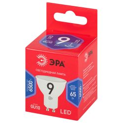 Лампочка светодиодная ЭРА RED LINE LED MR16-9W-865-GU10 R GU10 9 Вт софит холодный дневной свет | Лампы cветодиодные Точечные (Софиты) (MR, PAR)