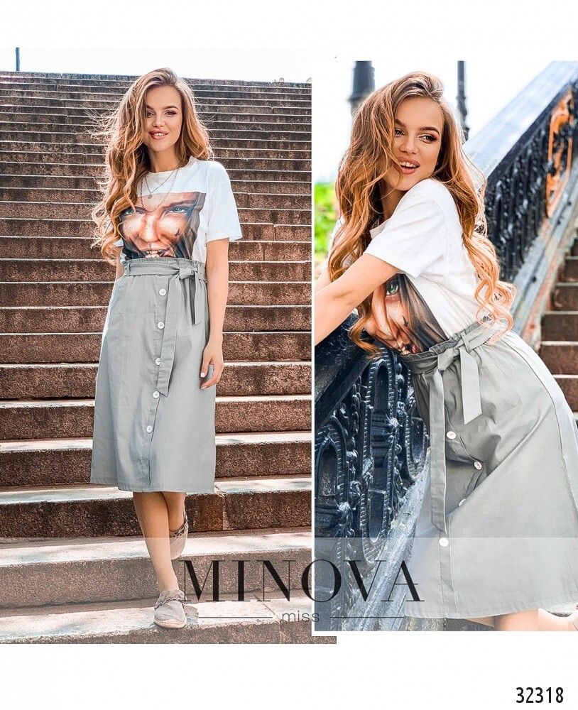 Юбка 1130-серый Minova
