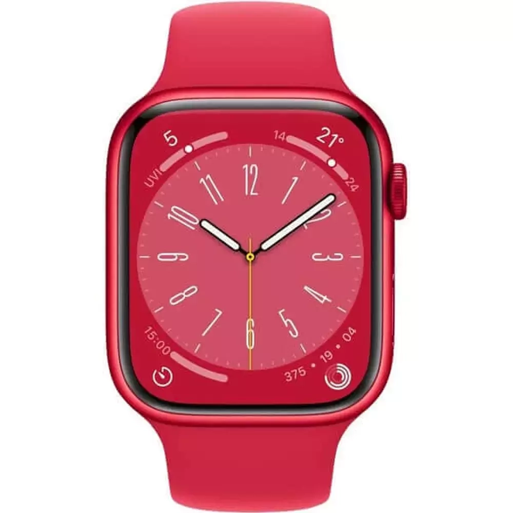 Apple Watch Series 8, 45 мм, из алюминия цвета (PRODUCT)RED, спортивный ремешок