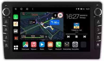 Магнитола в 10" рамку с  экраном 9", крутилками и кнопками - Canbox H-Line Android 10, ТОП процессор, CarPlay, 4G SIM-слот