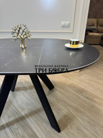 Круглый стол "Бонжур", керамогранит, черный мрамор