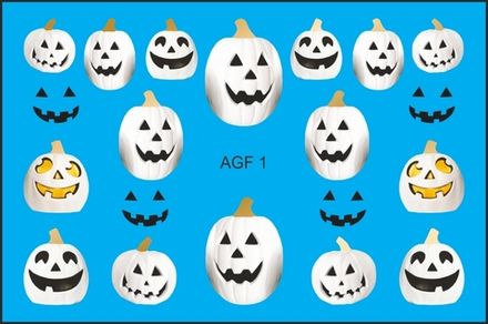 Gurunail Слайдер-дизайн 370 Хэллоуин, тыквы
