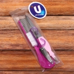 Набор для педикюра в чехле 4шт «Manicure set», цвет микс, (терка, пилка, щетка, кусачки), 22*6см