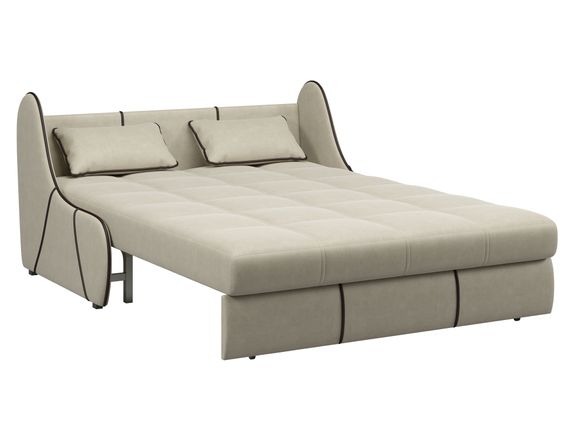 Диван Рио 1,2 - Велютто/Velutto 17 бежевый/кант кожзам Есо 560 коричневый