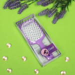 Расческа массажная «Magic Style», прямоугольная, цвет сиреневый, 20*8,3см