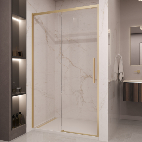 Душевая дверь Stella VDS-1ST140CLG, 1400, брашированное золото, стекло прозрачное