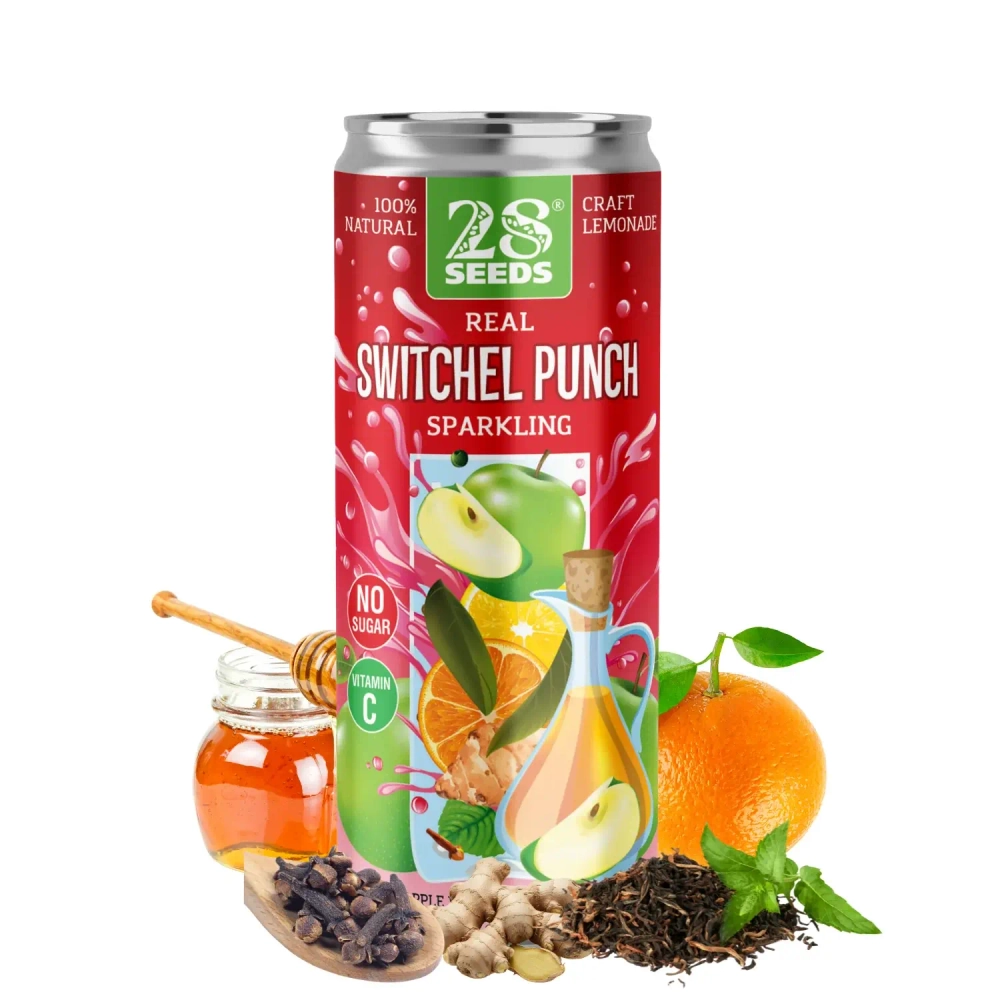 28SEEDS Real SWITCHEL PUNCH (Свитчель пунш) 330 мл — натуральный освежающий свитчель-пунш без сахара на основе уксуса, специй и фруктов