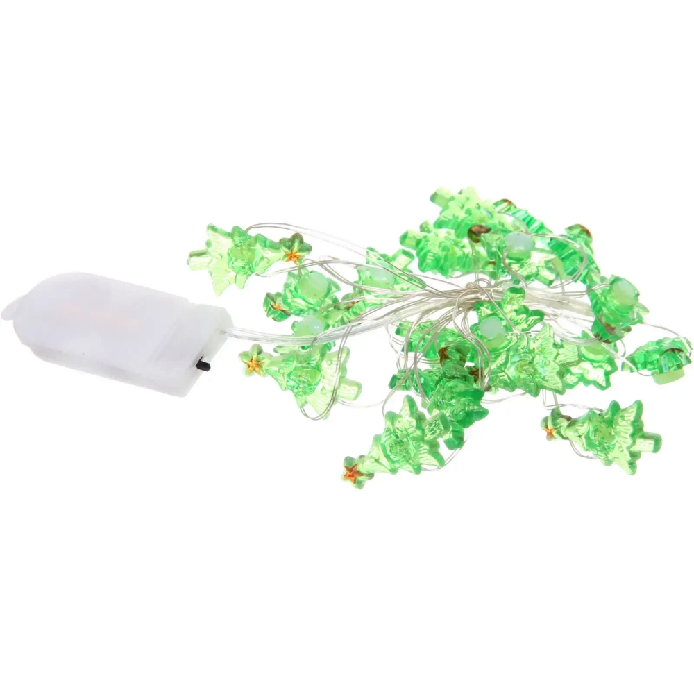 Гирлянда для дома «Ёлочка новогодняя» (2,9*1,8см) на батарейках 2,0 м 20 ламп LED, 1 реж., IP-20, Теплый белый (батарейки CR2032)