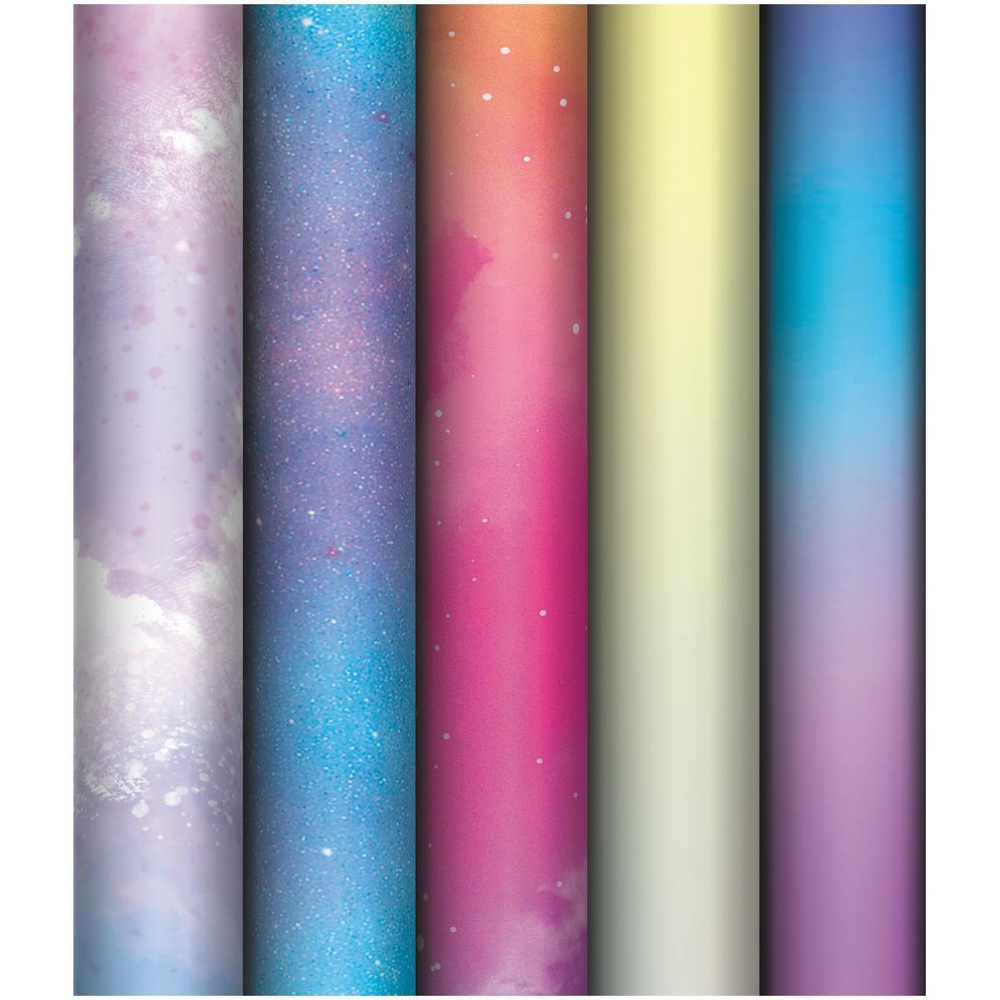 Упаковочная бумага глянц. 70*100см в ассорт."Облака"(MESHU)