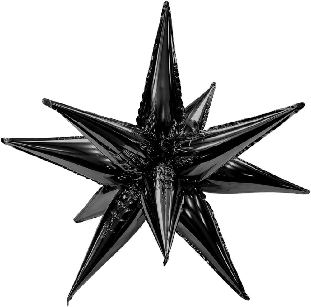 Ag 3D (26&#39;&#39;/66 см) Звезда, Составная, Черный блеск, 1 шт. в уп.