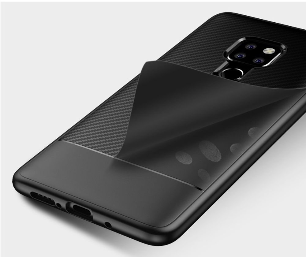 Тонкий чехол на Huawei Mate 20 в стиле карбон, серии Fit от Caseport