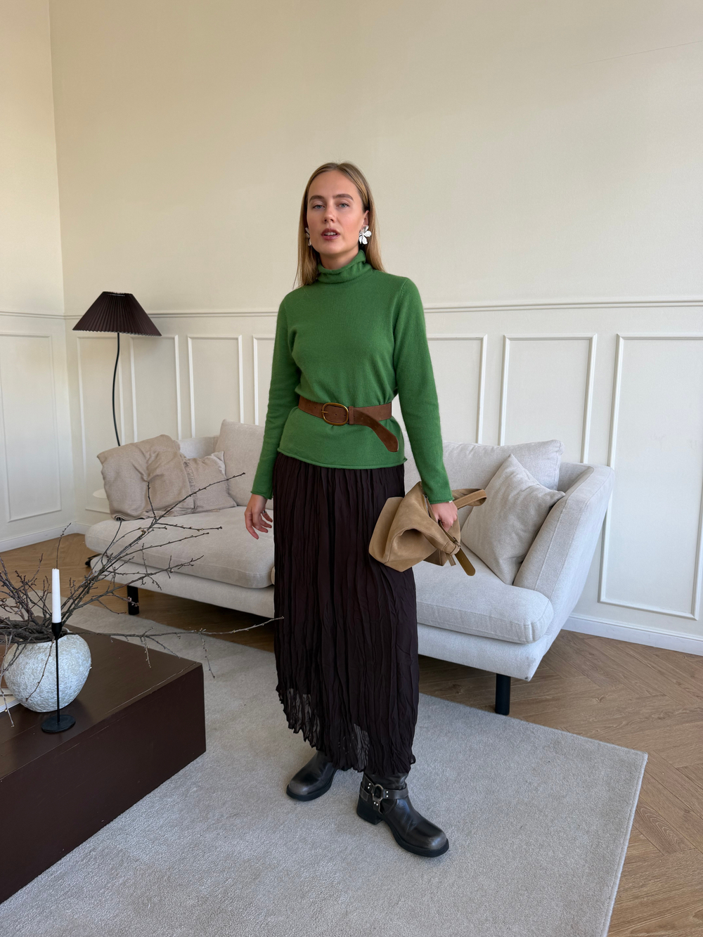 Юбка шифоновая плиссе шоколадный