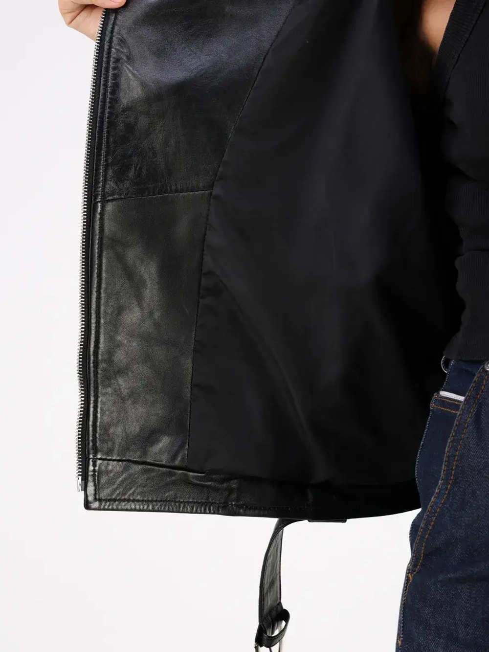 Кожаная куртка демисезонная косуха оверсайз