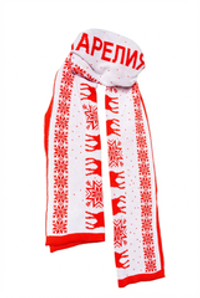 Вязаный шарф с карельскими узорами "Карелия"