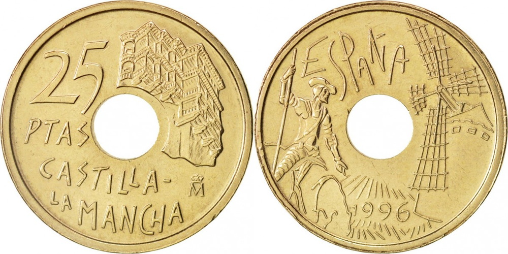 Испания 25 песет, 1996 Дон Кихот Ламанчский XF