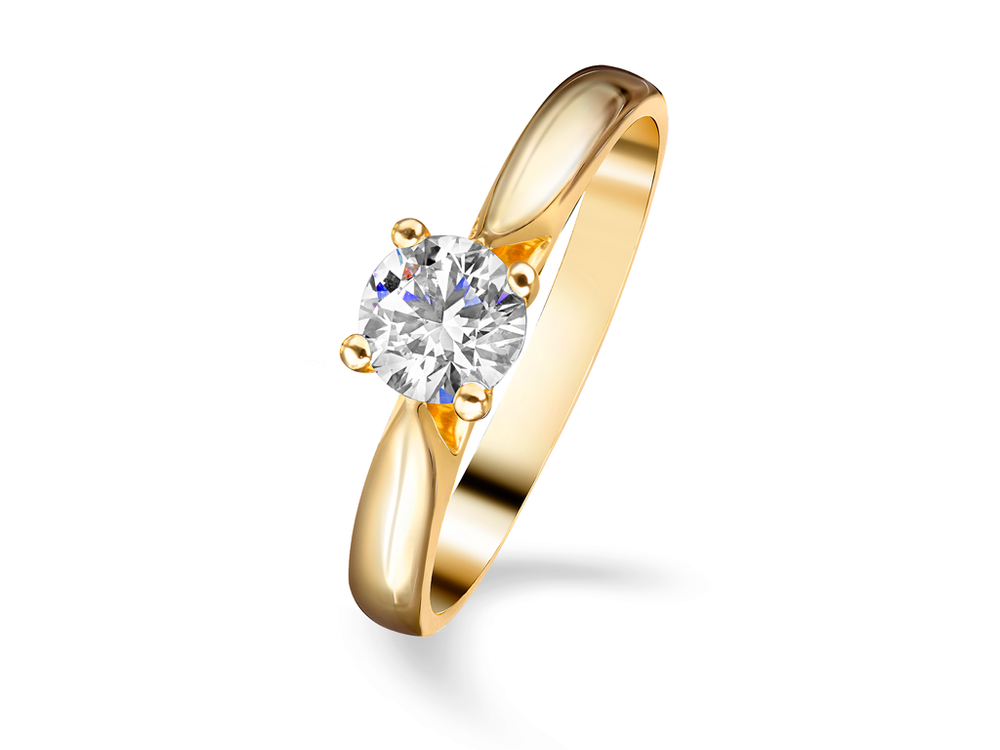 Кольцо из желтого золота с бриллиантом 0.50 ct.
