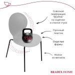 Стул пластик Wave серый с черными ножками