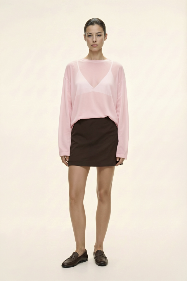 Лонгслив из трикотажа прямого силуэта