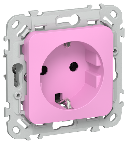FLITE Розетка с заземлением без защитных шторок безвинтовое крепление 16А РС11-1-ФлПр пурпурный IEK