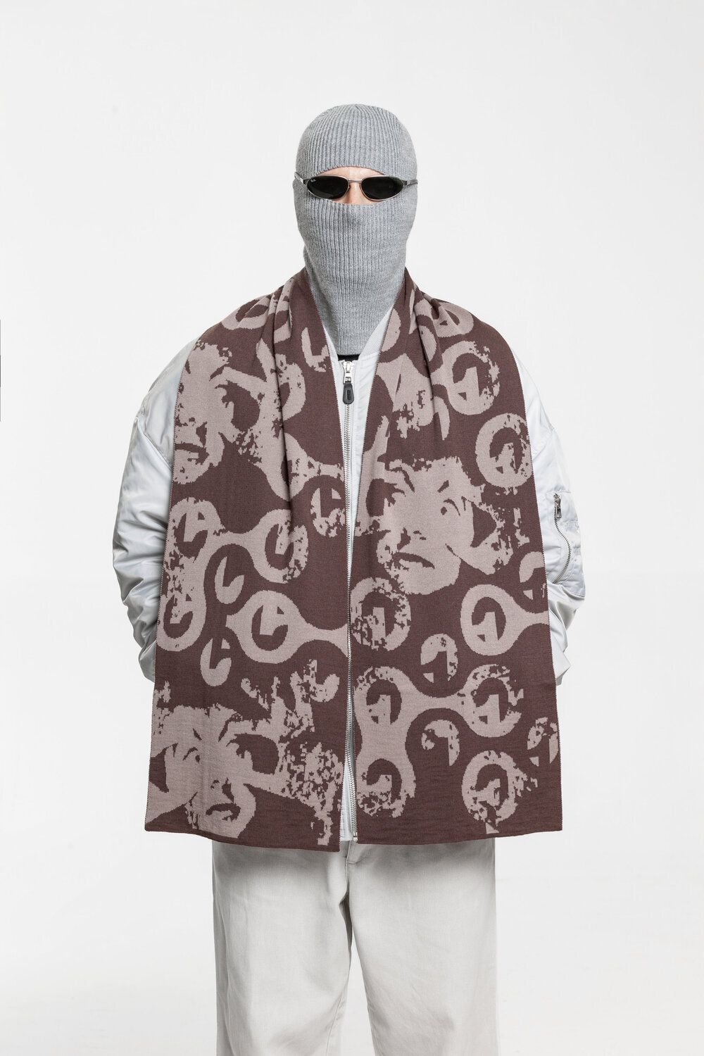 Шарф Antyqua Binary Bean коричневый