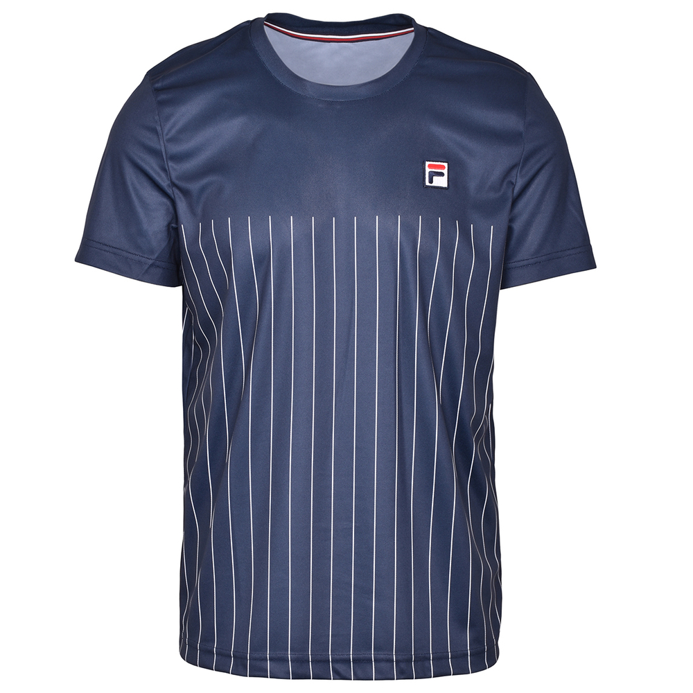 Мужская теннисная футболка Fila T-Shirt Mika - peacoat blue/white stripes