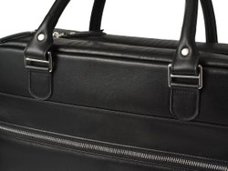 Деловая сумка из натуральной кожи "Alverio Black"