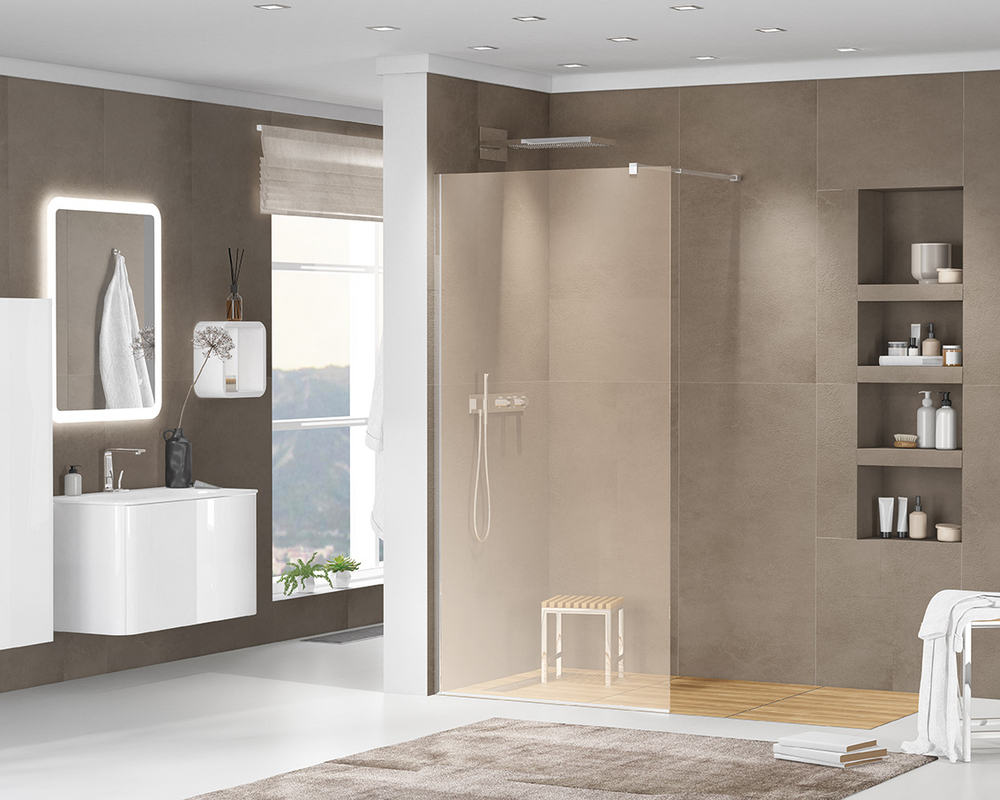 Душевая перегородка Cezares LIBERTA-L-1-100-BR-Cr