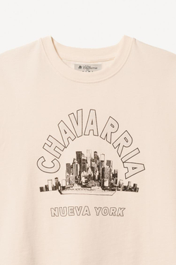 ZARA X WILLY CHAVARRIA ФУТБОЛКА С ПРИНТОМ, ЖЕЛТОВАТО-БЕЛЫЙ