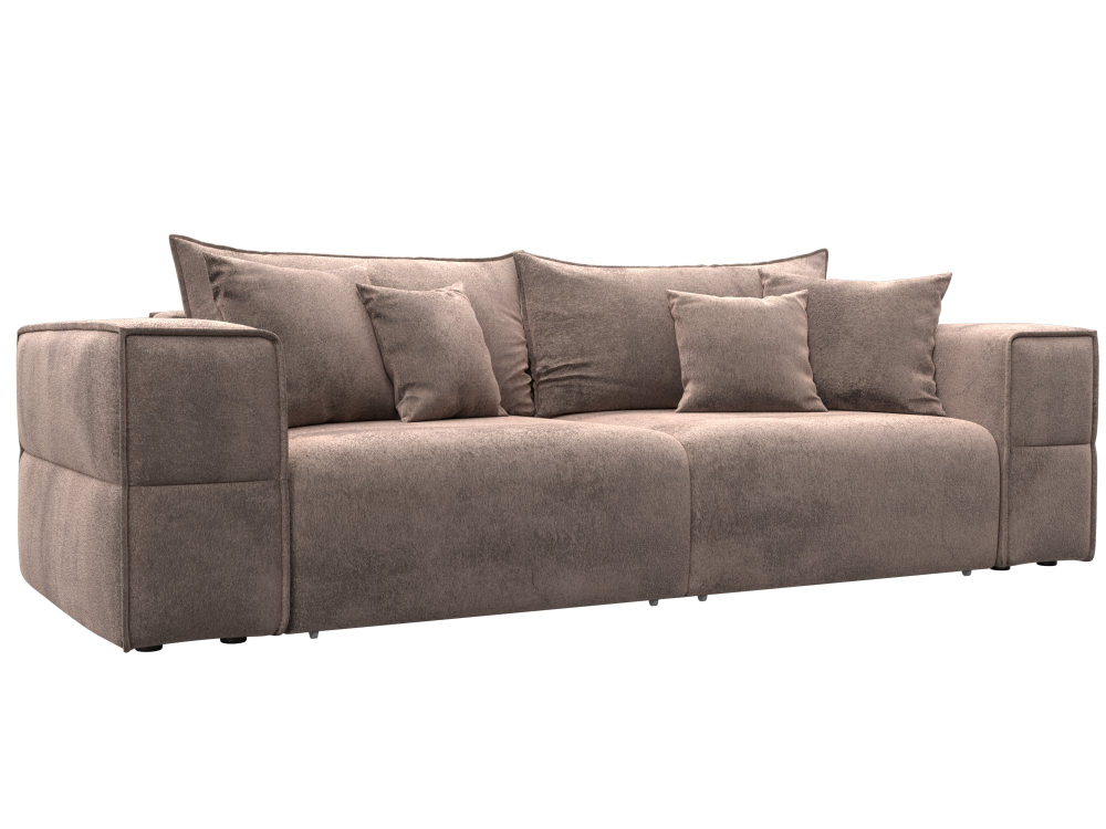 Диван прямой Лига-058 НПБ, TOWER 05 бежевый, Велюр, 129380