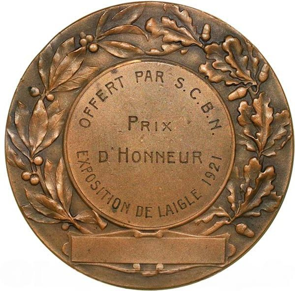 France, Third Republic, "Prix d'Honneur" Bronze Medal, 1921
