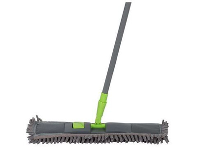 Швабра Рыжий кот MopM4 металл/пластик/микрофибра серый телескопическая рукоятка 120см