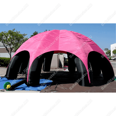 Надувной тент "Чёрно-розовый" 6*6*3 м, опоры и крыша из нейлона