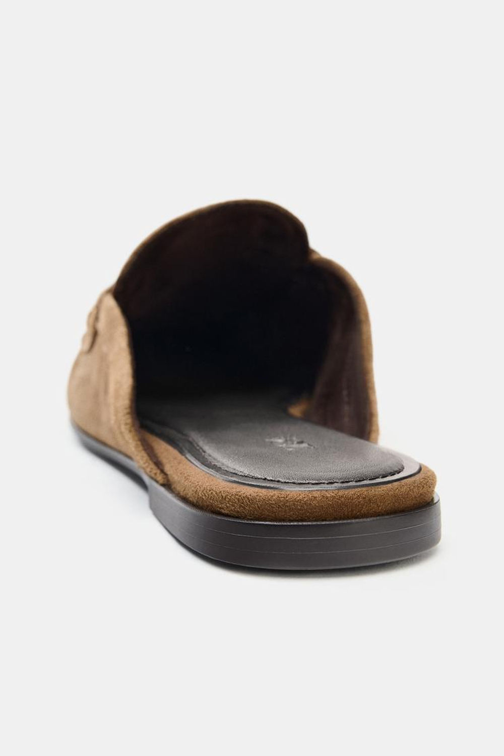 ZARA ЗАМШЕВЫЕ ЛОФЕРЫ-МЮЛИ, КОРИЧНЕВЫЙ