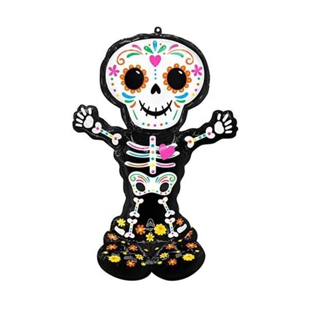 Шар фигура напольная "Скелет День Мертвых"