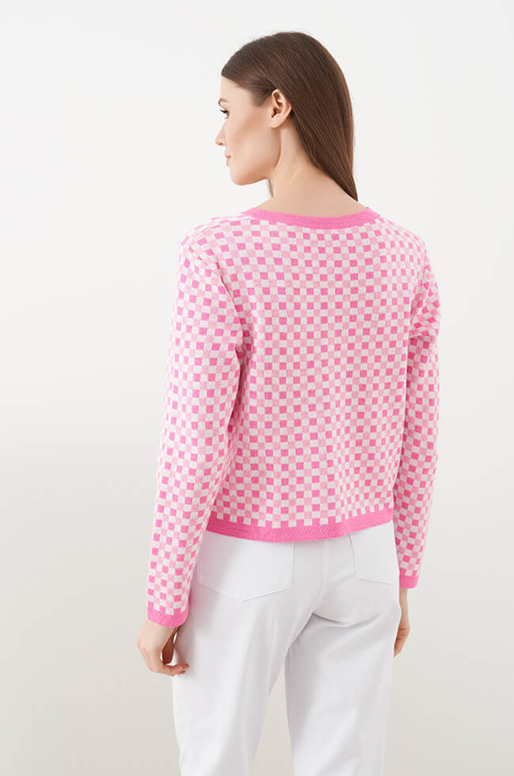 1826 Жакет женский (розовый клетка)
