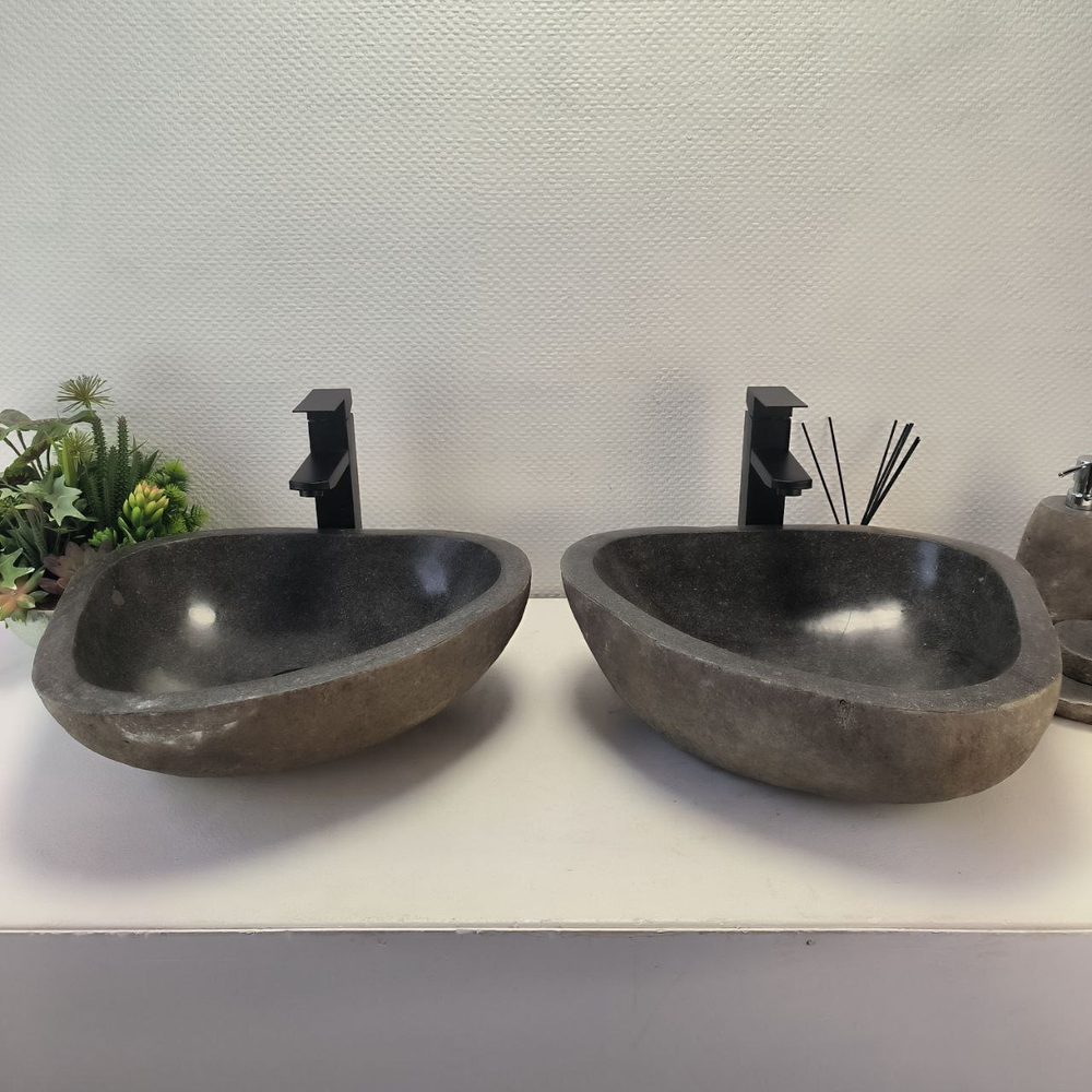 Раковина из речного камня ПАРА! RS-63698 45*41*15 2шт 0126