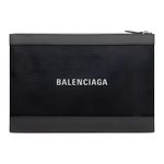 Balenciaga Calfskin With Cotton Canvas Clutch Medium Men"s Black
