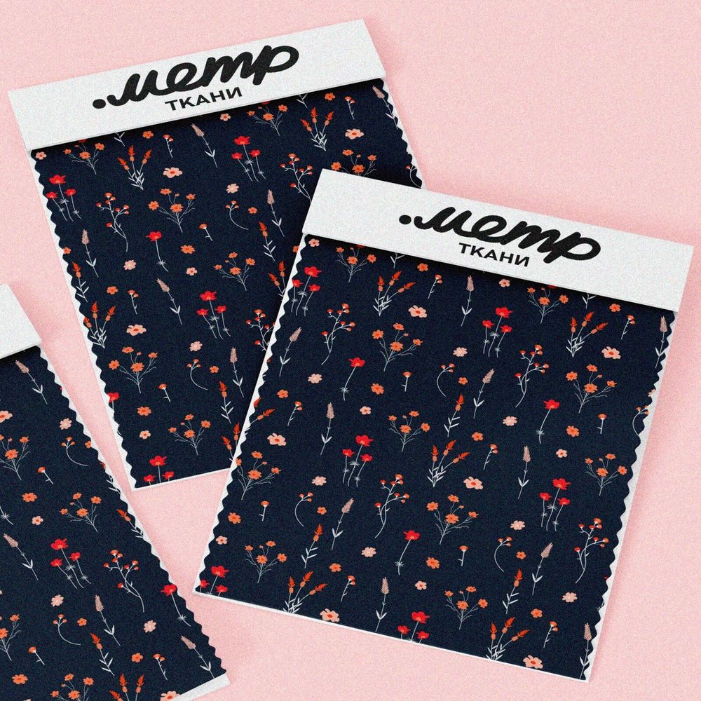 Ткань атлас миниатюрные цветы