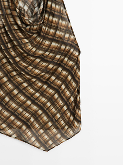 Massimo Dutti Струящийся топ с сборками, горчично-желтый