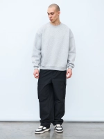 Свитшот оверсайз с начесом (серый меланж)