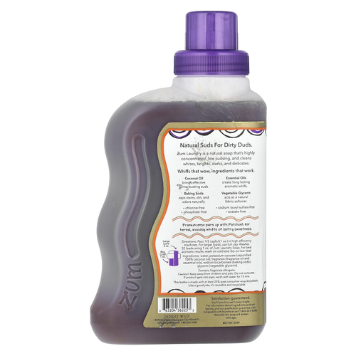 ZUM, Zum Clean, жидкое мыло для стирки с ароматерапевтическим эффектом, ладан и пачули, 940 мл (32 жидк. унции)