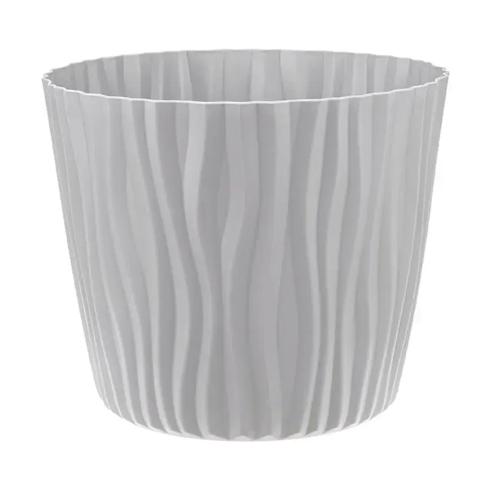Кашпо ВОЛНА D250мм 8л с вкладышем Серый