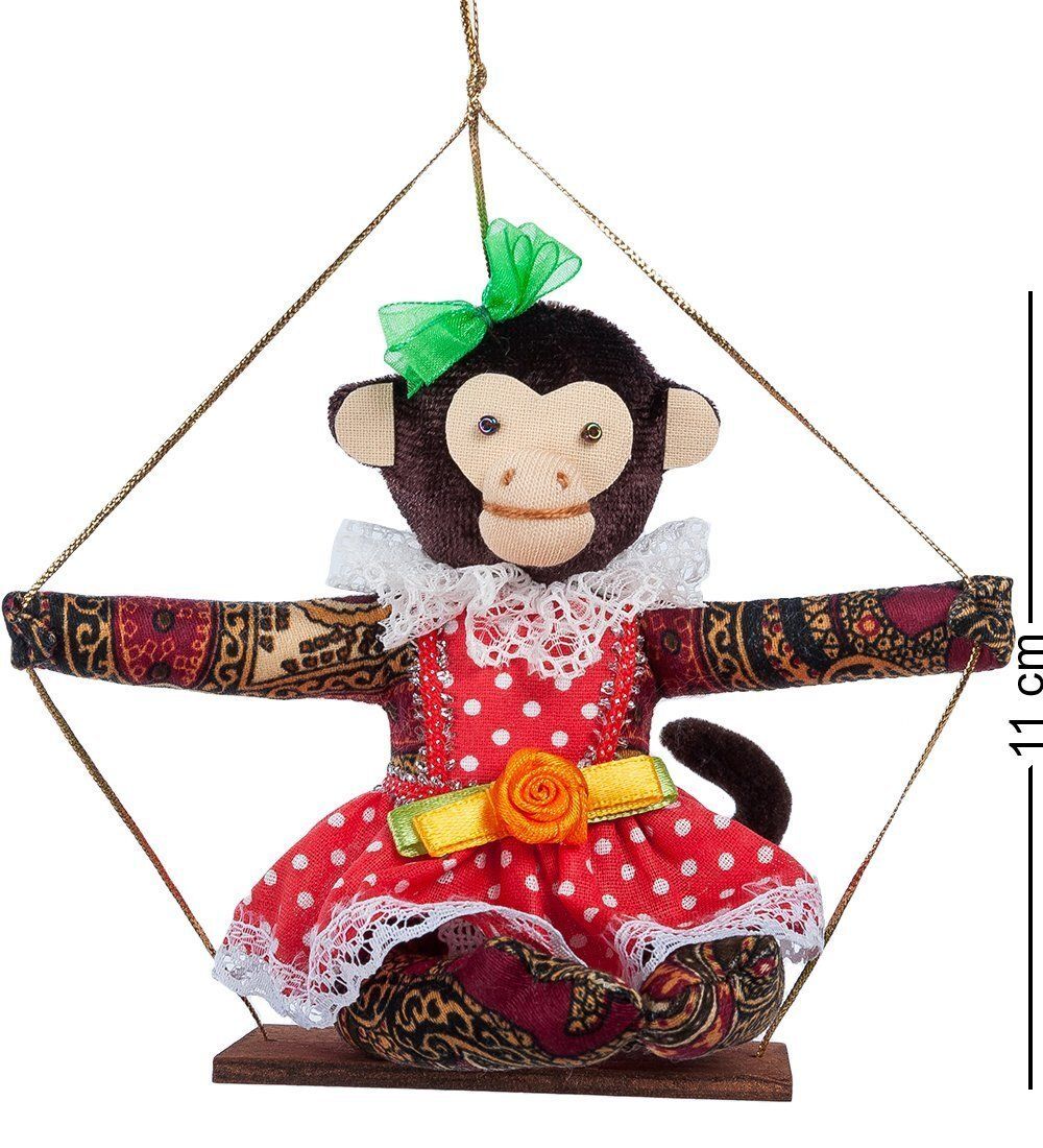 РусКукла RK-738/1 Кукла подвесная «Обезьяна на качелях»