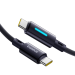 USB-C Кабель Baseus Lit Button-Control Charging+Data 100W 1-2m - Cosmic Black